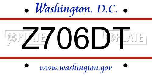 Z706DT District Of Columbia License Plate