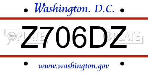 Z706DZ District Of Columbia License Plate