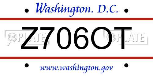 Z706OT District Of Columbia License Plate