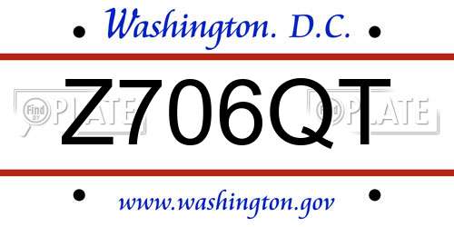 Z706QT District Of Columbia License Plate