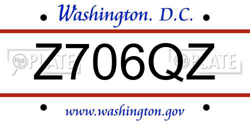 Z706QZ District Of Columbia License Plate