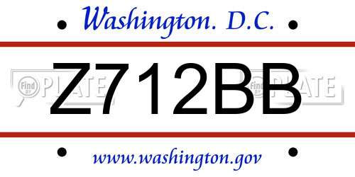Z712BB District Of Columbia License Plate