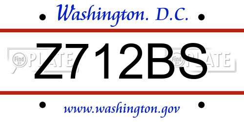 Z712BS District Of Columbia License Plate