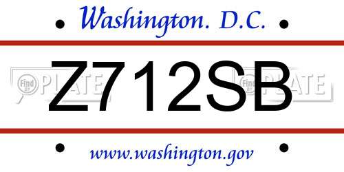 Z712SB District Of Columbia License Plate