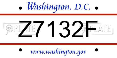Z7132F District Of Columbia License Plate