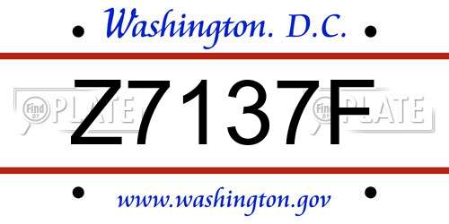 Z7137F District Of Columbia License Plate