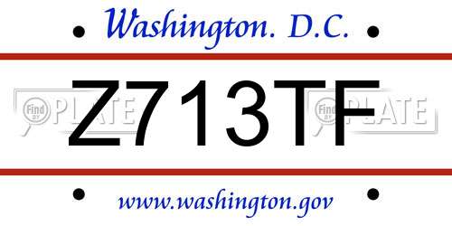 Z713TF District Of Columbia License Plate