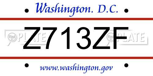 Z713ZF District Of Columbia License Plate