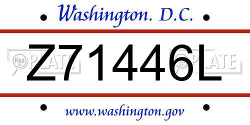 Z71446L District Of Columbia License Plate