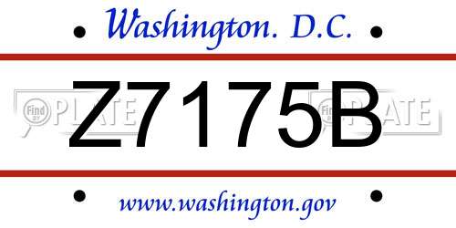 Z7175B District Of Columbia License Plate