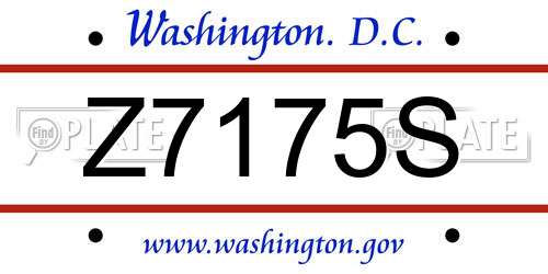 Z7175S District Of Columbia License Plate