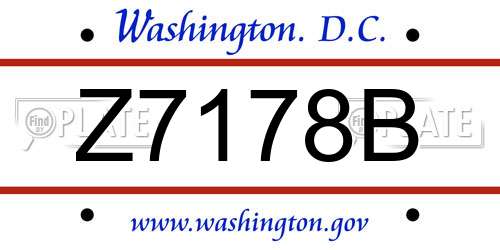 Z7178B District Of Columbia License Plate