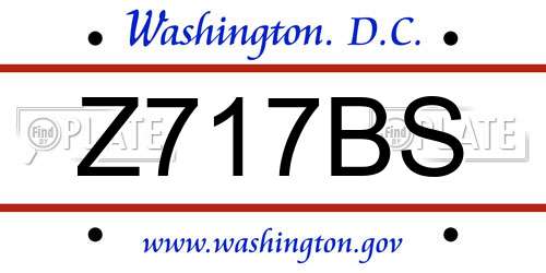 Z717BS District Of Columbia License Plate