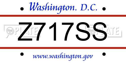 Z717SS District Of Columbia License Plate