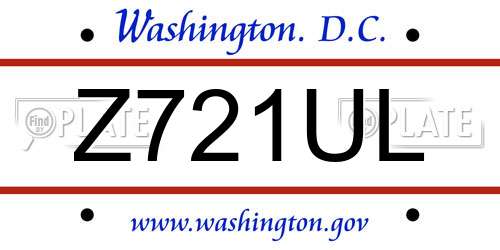 Z721UL District Of Columbia License Plate