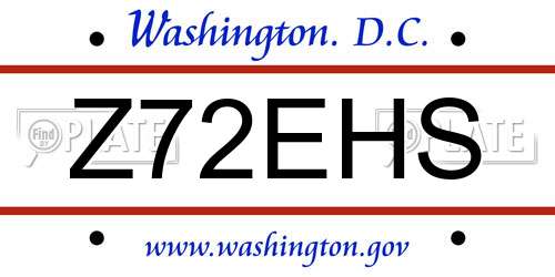 Z72EHS District Of Columbia License Plate