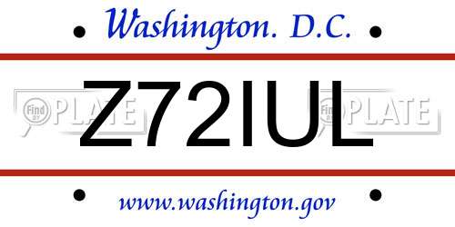 Z72IUL District Of Columbia License Plate