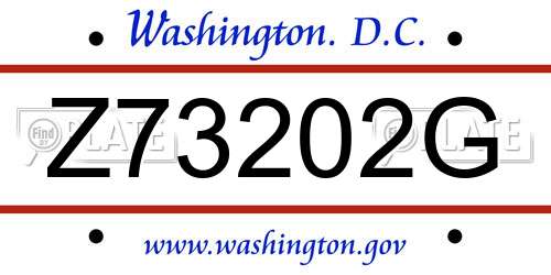 Z73202G District Of Columbia License Plate
