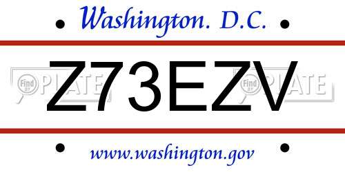 Z73EZV District Of Columbia License Plate