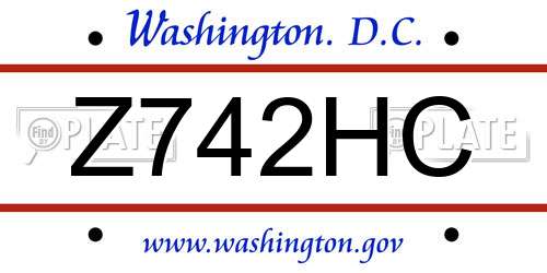 Z742HC District Of Columbia License Plate