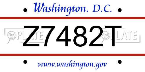 Z7482T District Of Columbia License Plate