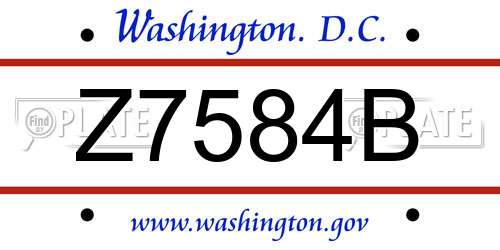 Z7584B District Of Columbia License Plate