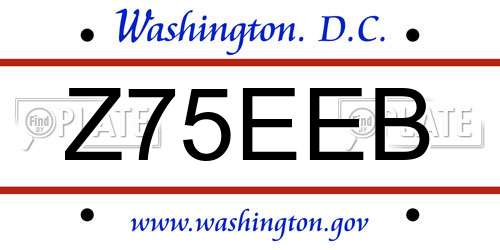 Z75EEB District Of Columbia License Plate