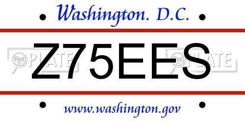 Z75EES District Of Columbia License Plate