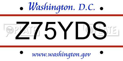Z75YDS District Of Columbia License Plate
