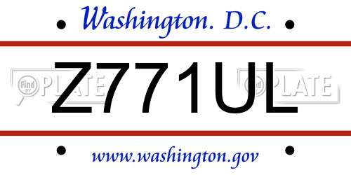 Z771UL District Of Columbia License Plate