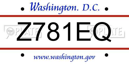 Z781EQ District Of Columbia License Plate