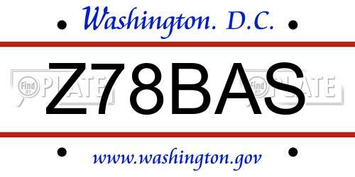 Z78BAS District Of Columbia License Plate