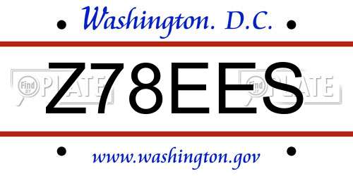 Z78EES District Of Columbia License Plate