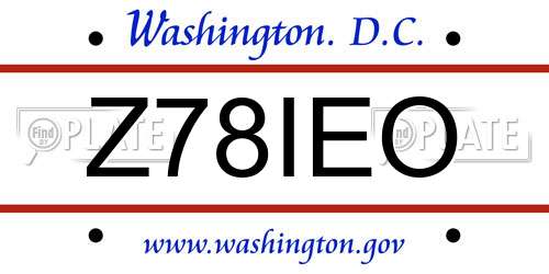 Z78IEO District Of Columbia License Plate