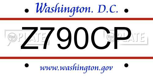 Z790CP District Of Columbia License Plate