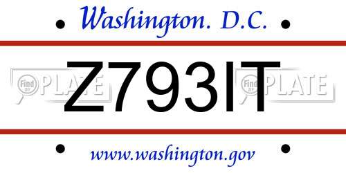 Z793IT District Of Columbia License Plate
