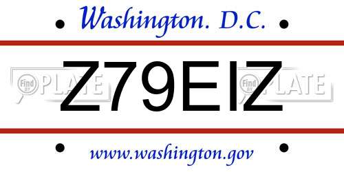 Z79EIZ District Of Columbia License Plate