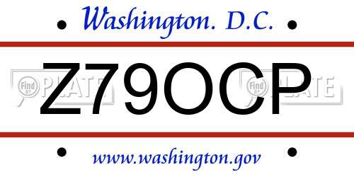 Z79OCP District Of Columbia License Plate