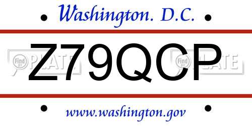 Z79QCP District Of Columbia License Plate