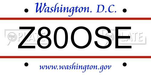 Z80OSE District Of Columbia License Plate