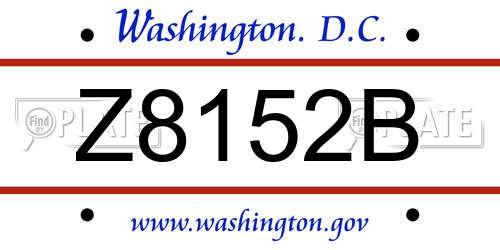Z8152B District Of Columbia License Plate