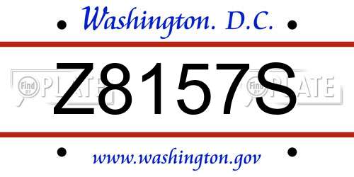 Z8157S District Of Columbia License Plate