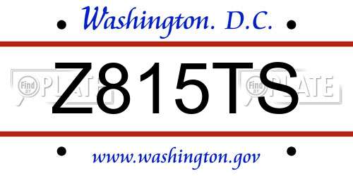Z815TS District Of Columbia License Plate