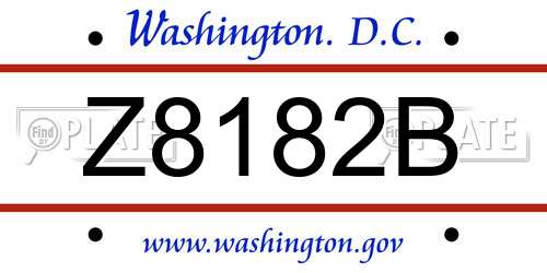 Z8182B District Of Columbia License Plate