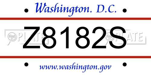 Z8182S District Of Columbia License Plate