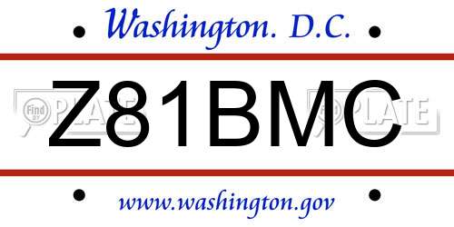 Z81BMC District Of Columbia License Plate