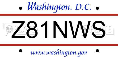 Z81NWS District Of Columbia License Plate