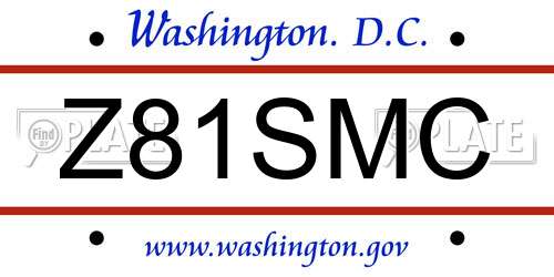 Z81SMC District Of Columbia License Plate