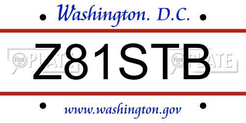 Z81STB District Of Columbia License Plate