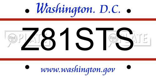 Z81STS District Of Columbia License Plate
